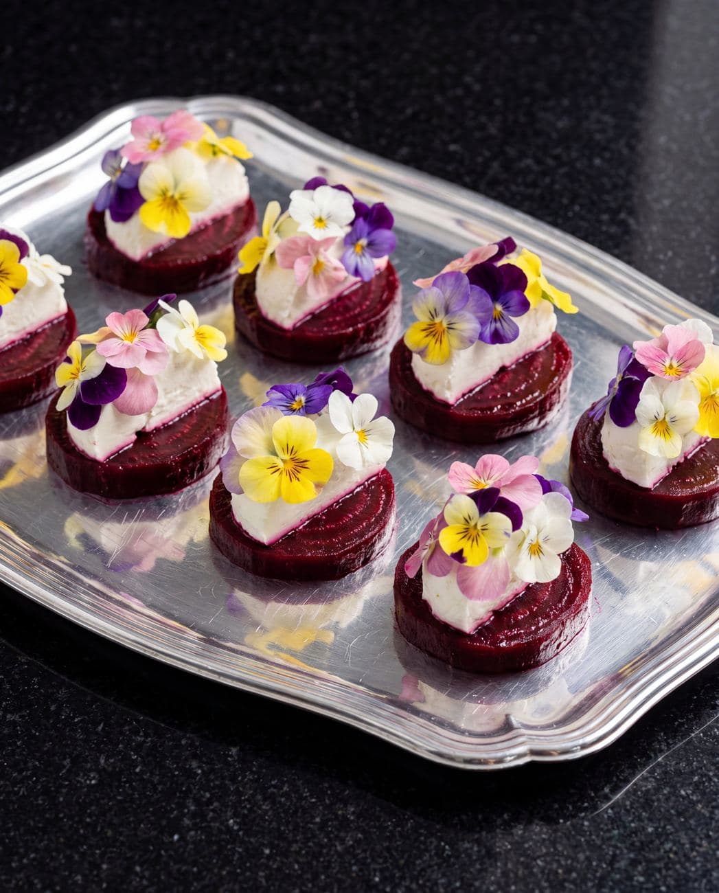 Canapés being served at a reception